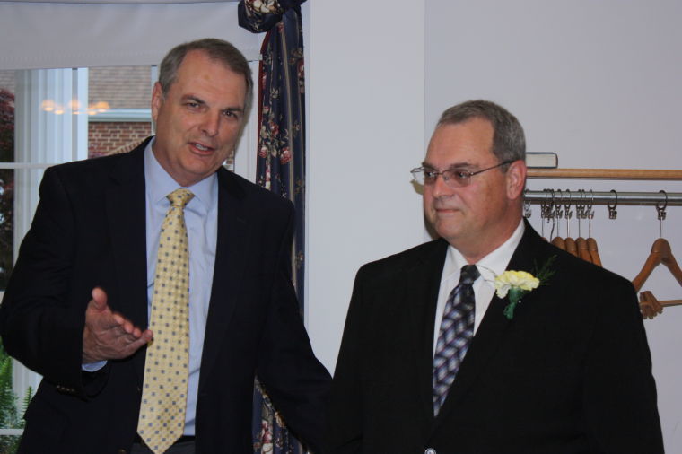 Neil Godfrey, left, and Lane Carter at the Carthage Rotary Club's 2013 Citizens of the Year ceremony.
